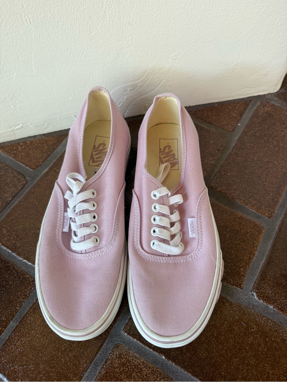 Vans Women’s Pink Canvas Platform Sneakers with Floral Accent - Picture 2 of 4
